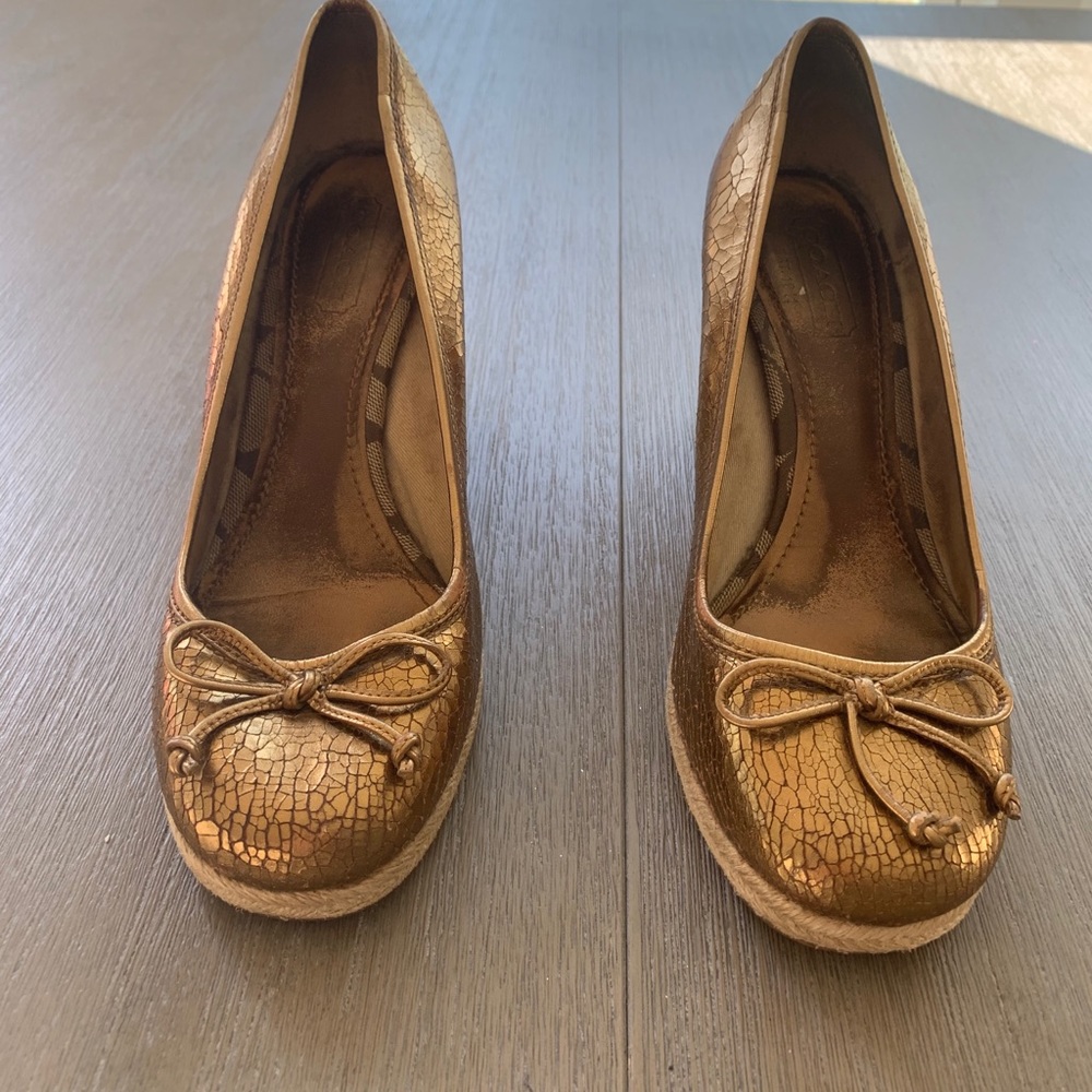 Coach Ballet Wedges Gold - 8 1/2